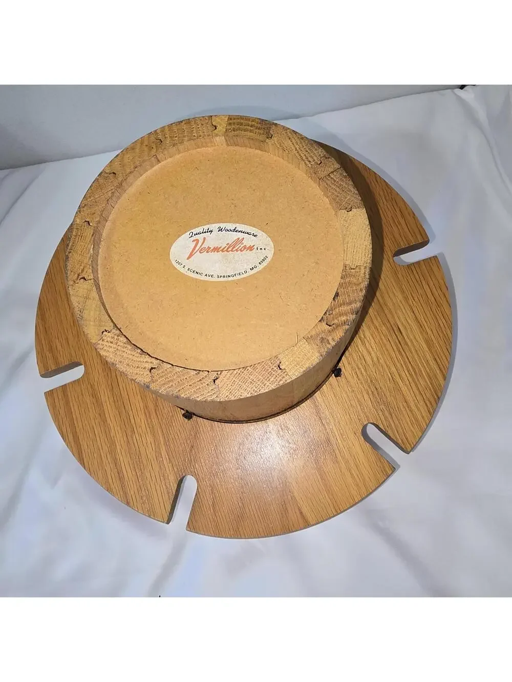Vintage MCM Vermillion Oak Ice Bucket Wine Glass Holder Caddy Crate NO GLASSES